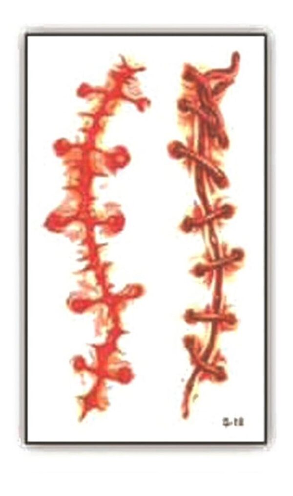 Tatuaje Temporal Halloween Cosplay Disfraz - Herida - 3f