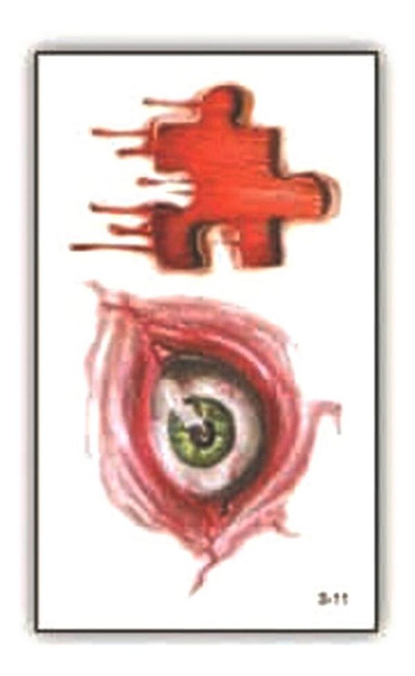 Tatuaje Temporal Halloween Cosplay Disfraz - Herida - 2e