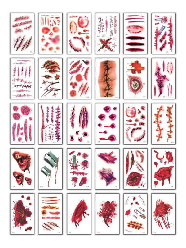 Tatuaje Temporal Halloween Cosplay Disfraz 30 Diseños