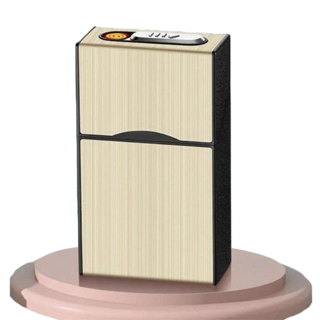 Cigarrera con encendedor - SR - No Desmontable - Dorada