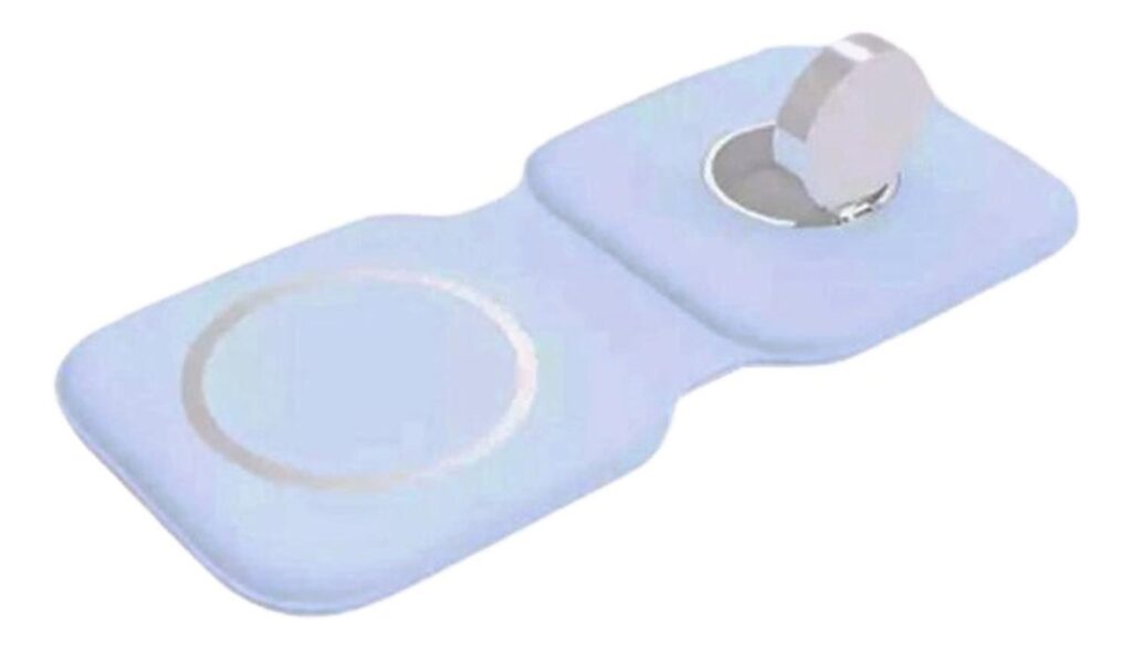 2 En 1 Cargador Inalámbrico 15w Plegable Ios Celeste