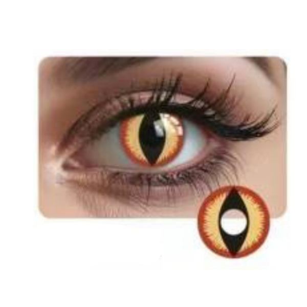 Lentes de Contacto - Fantasía - Ojo Gato - Amarillo - Salmón