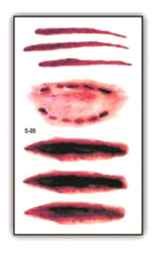 Tatuaje Temporal Halloween Cosplay Disfraz - Herida - 1e