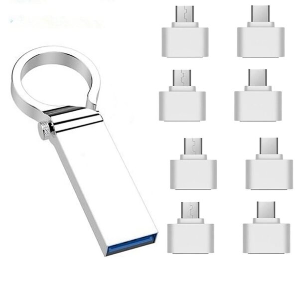 Pendrive Llavero 2 Tb - 3.0 + 4 Adaptador Otg Y 4 Tc