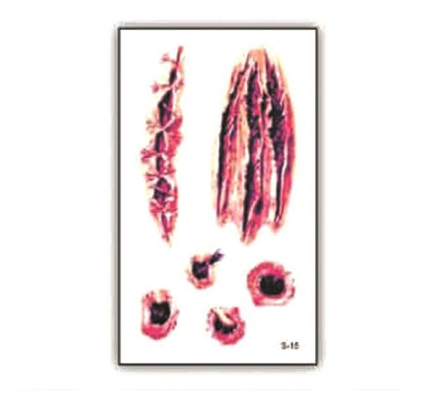 Tatuaje Temporal Halloween Cosplay Disfraz - Herida - 3c