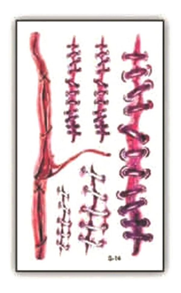 Tatuaje Temporal Halloween Cosplay Disfraz - Herida - 3b