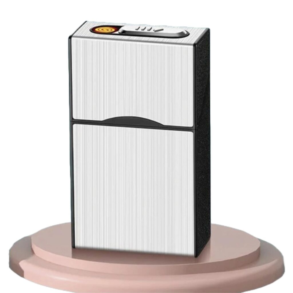 Cigarrera con encendedor - SR - No Desmontable - Plateada