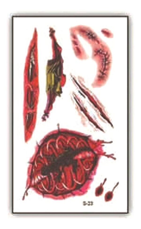 Tatuaje Temporal Halloween Cosplay Disfraz - Herida - 4e