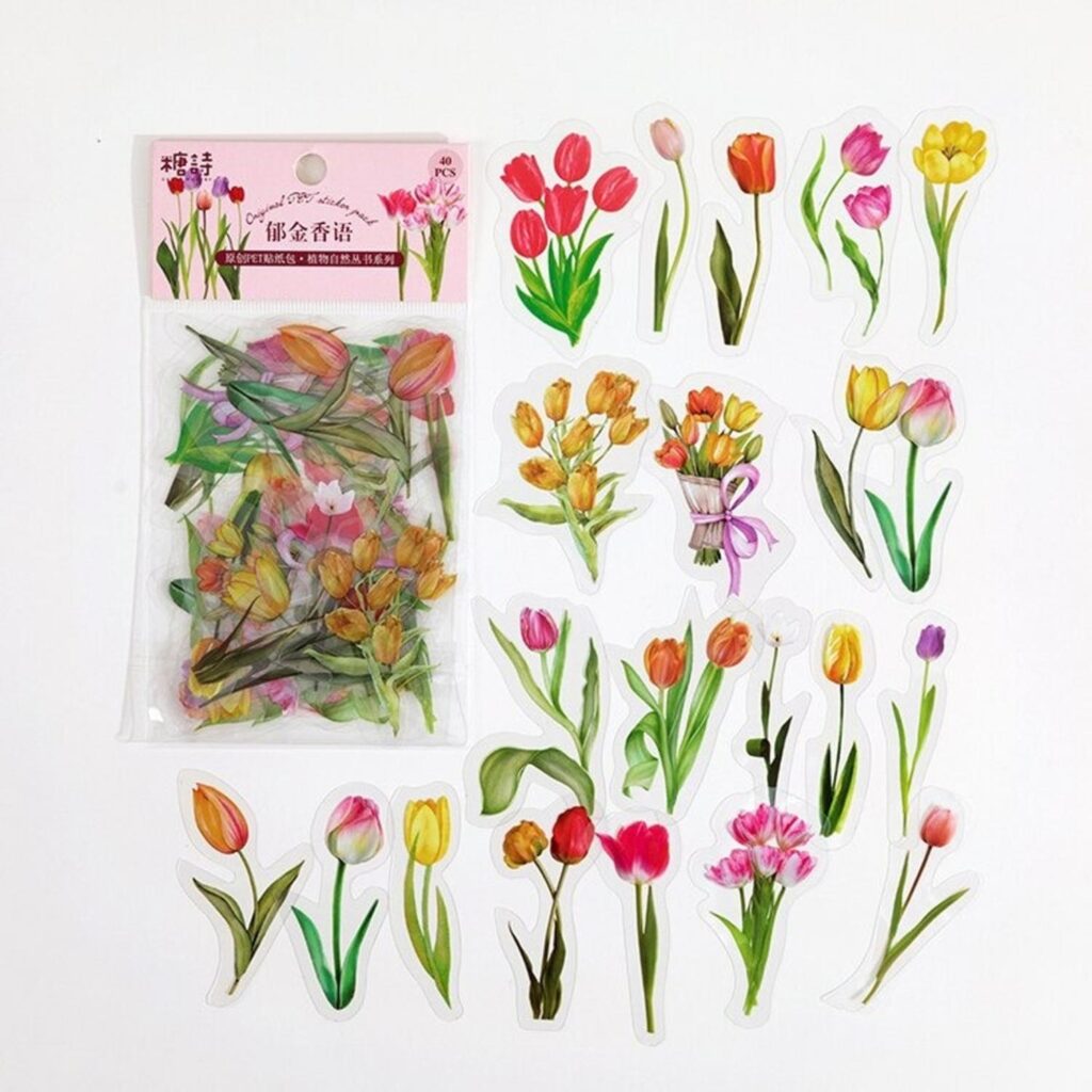 40 Sticker Scrapbook Diseños - Flores - Surtidas