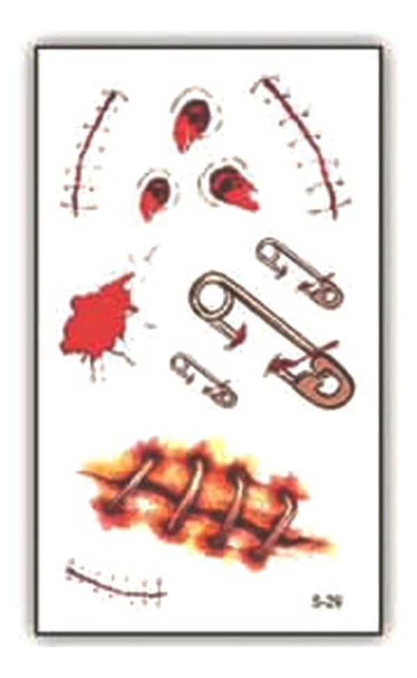 Tatuaje Temporal Halloween Cosplay Disfraz - Herida - 5e