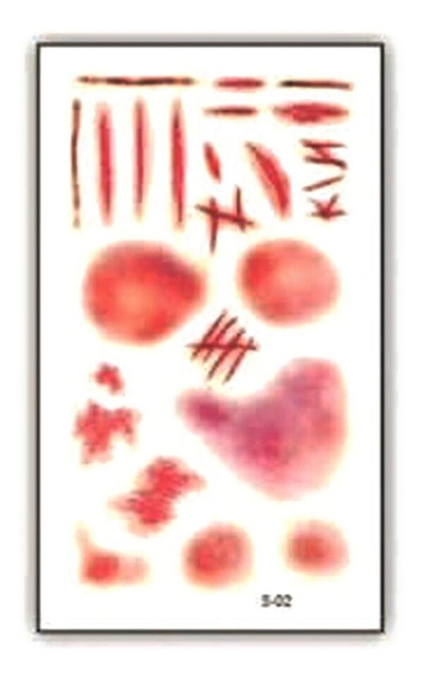 Tatuaje Temporal Halloween Cosplay Disfraz - Herida - 1b