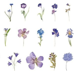 40 Sticker Scrapbook Diseños Flores Lila