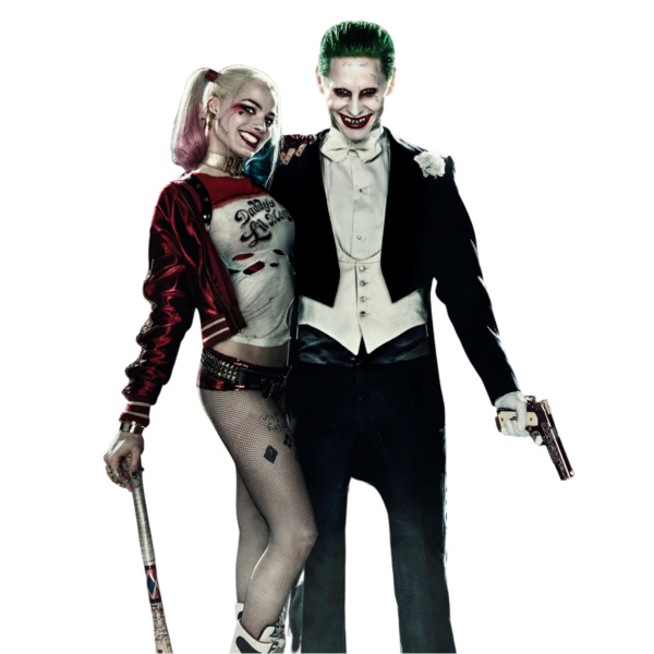 Tatuaje Temporal Joker Y Harley Quinn 3 versiones Grande