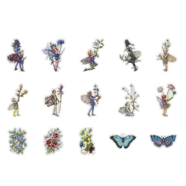 45 Sticker Scrapbook Diseños - Hadas - Tonos Azules