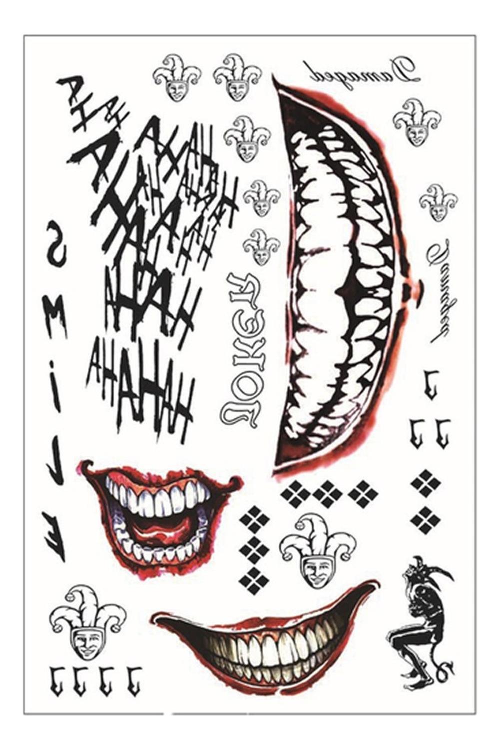 Tatuaje Temporal Joker Y Harley Quinn 3 versiones Grande - Imagen 6