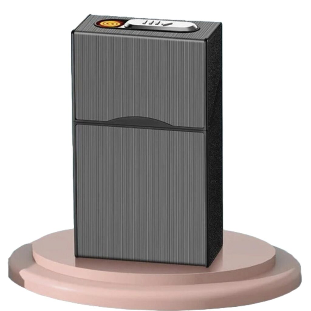 Cigarrera con encendedor - SR - No Desmontable - Gris Oscura