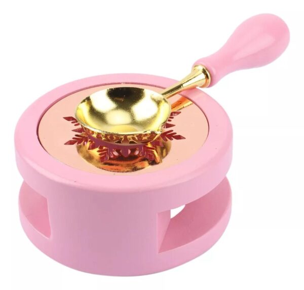Set de lacre, para timbres de cera para fundir - Rosado