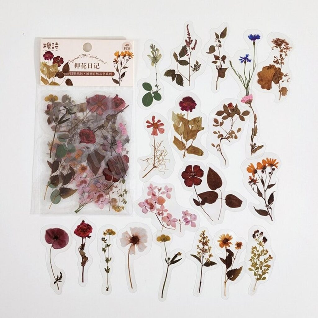 40 Sticker Scrapbook Diseños - Flores - Rosados