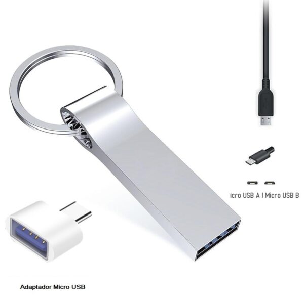 Pendrive Llavero 2 Tb - 3.0 + Adaptador Otg Y Tc