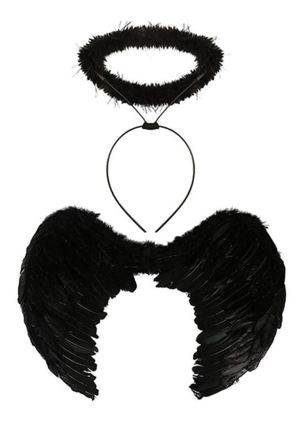 Alas De Ángel + Halo Aureola - Negras