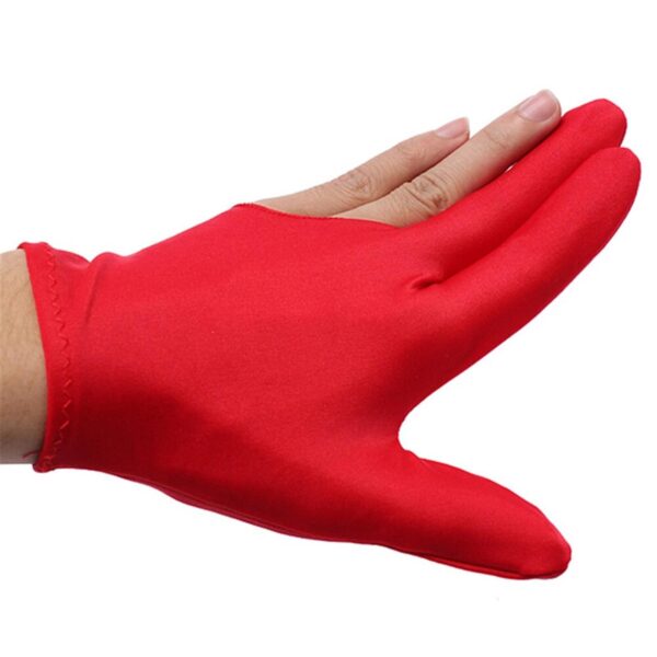 Guantes de 3 dedos para jugar pool - Rojo