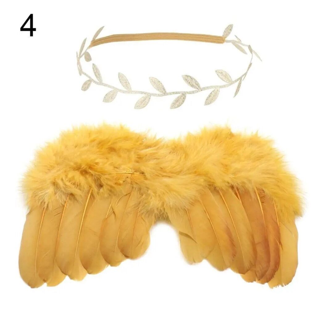 Alas de Angel de Plumas - Doradas - Diadema hojas - Dorada