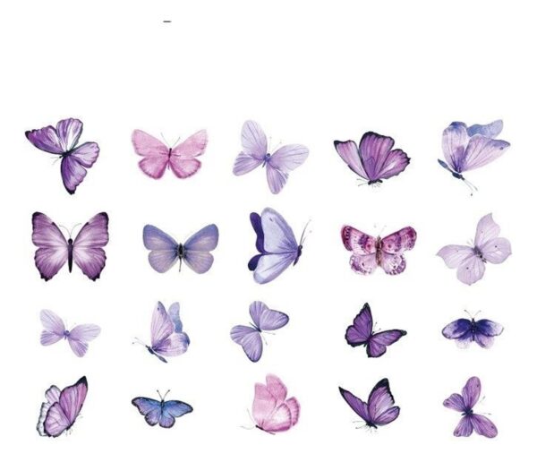 40 Sticker Scrapbook Diseños Mariposas Lila