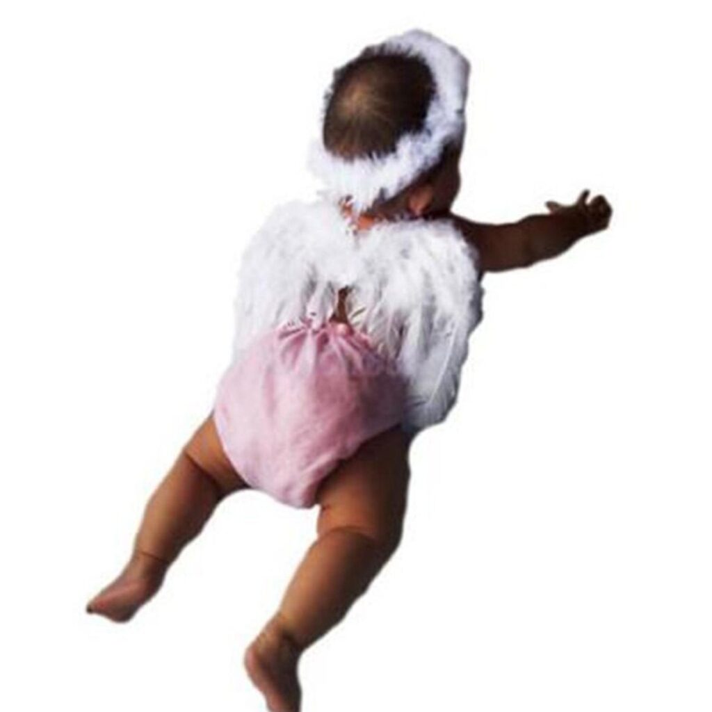 Alas de Angel de Plumas más aureola- Blancas - Bebé