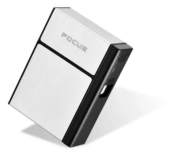 Cigarrera Con Encendedor Incluido On Side - Plateada