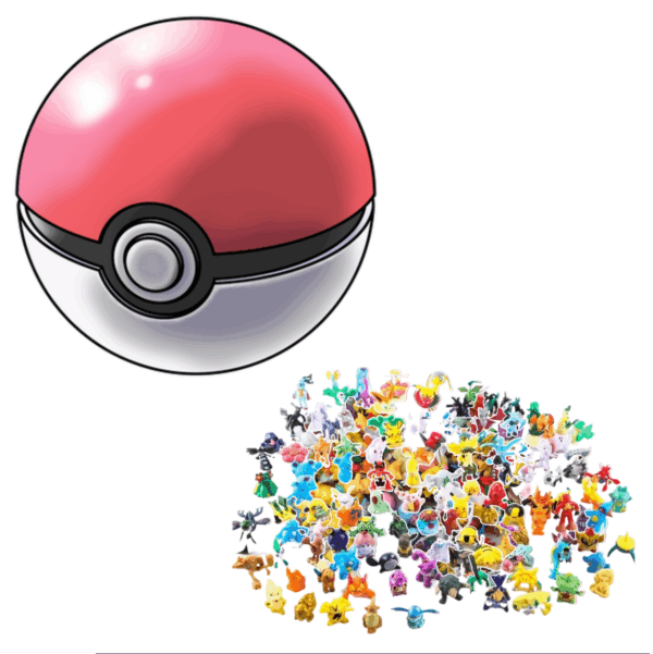 Pokebola con 24 figuras - Poke Ball - Bola de poke