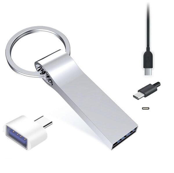 Pendrive Llavero 2tb + Adaptador Usb A Tipo C