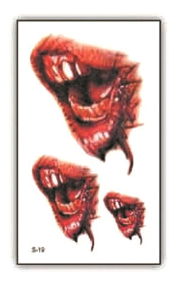 Tatuaje Temporal Halloween Cosplay Disfraz - Herida - 4a