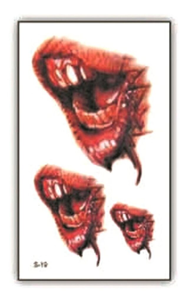 Tatuaje Temporal Halloween Cosplay Disfraz - Herida - 4a