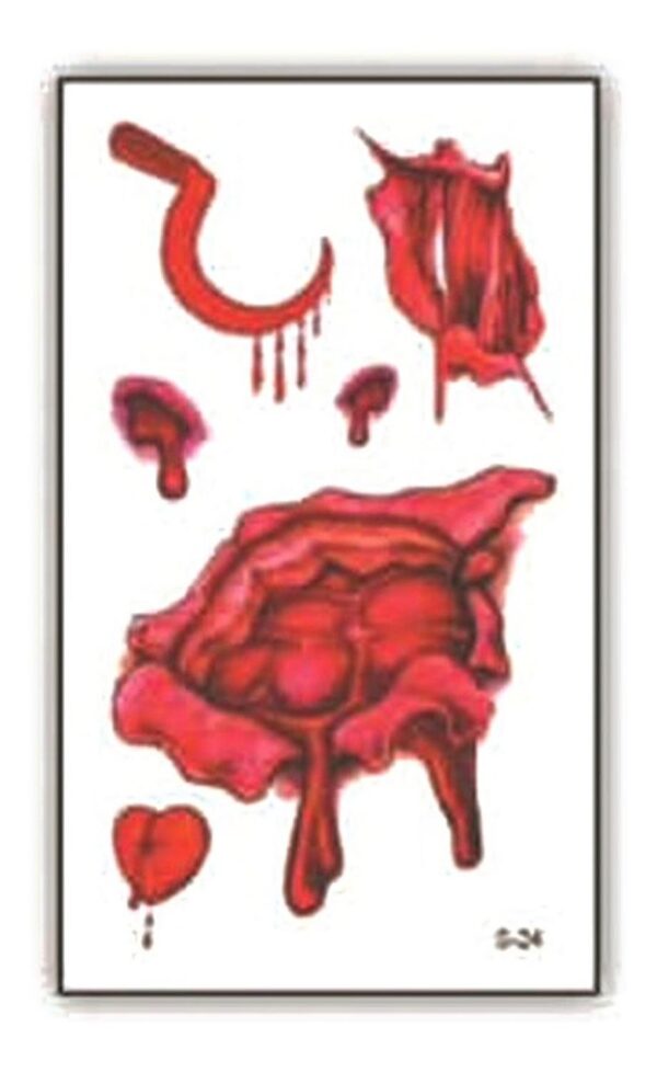 Tatuaje Temporal Halloween Cosplay Disfraz - Herida - 4f