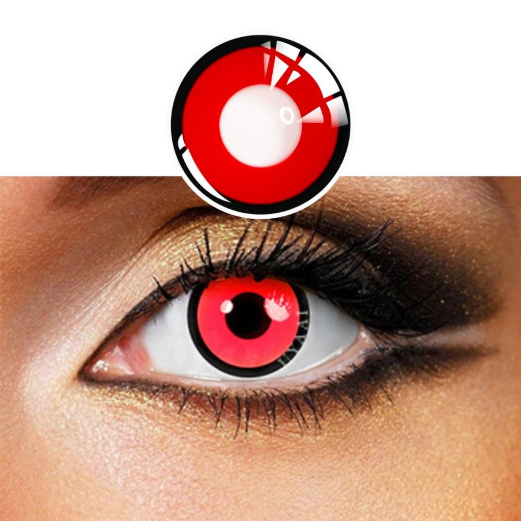 Lentes de Contacto - Fantasía - Rojo con arco negro