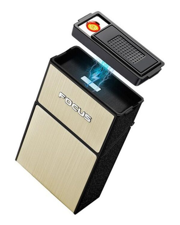 Cigarrera Con EncendedorIncluido On Top - Dorada